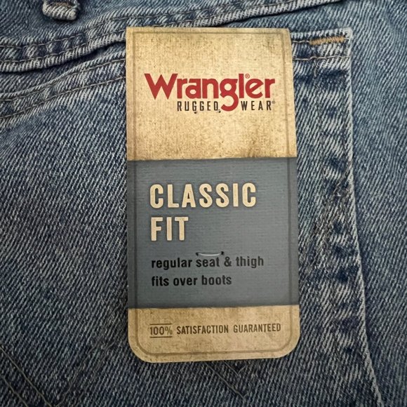 Wrangler Jeans‎ Mens 46x30 Blue Classic Fit Rugged Wear Denim Americana Vintage - Picture 6 of 9